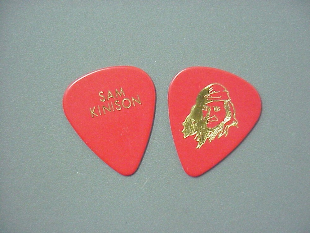 Sam Kinison guitar pick gold on red