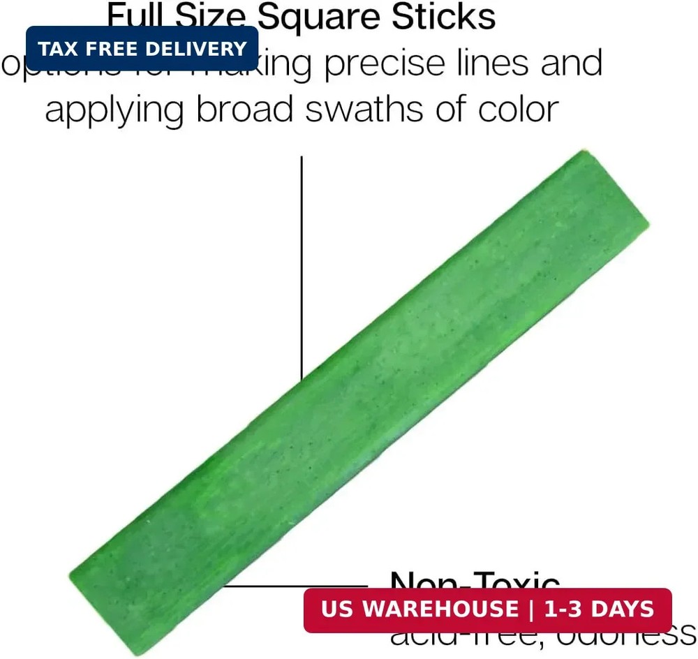 KINGART Pastels Studio Colored Square Chalk 24 Piece, (175-24)