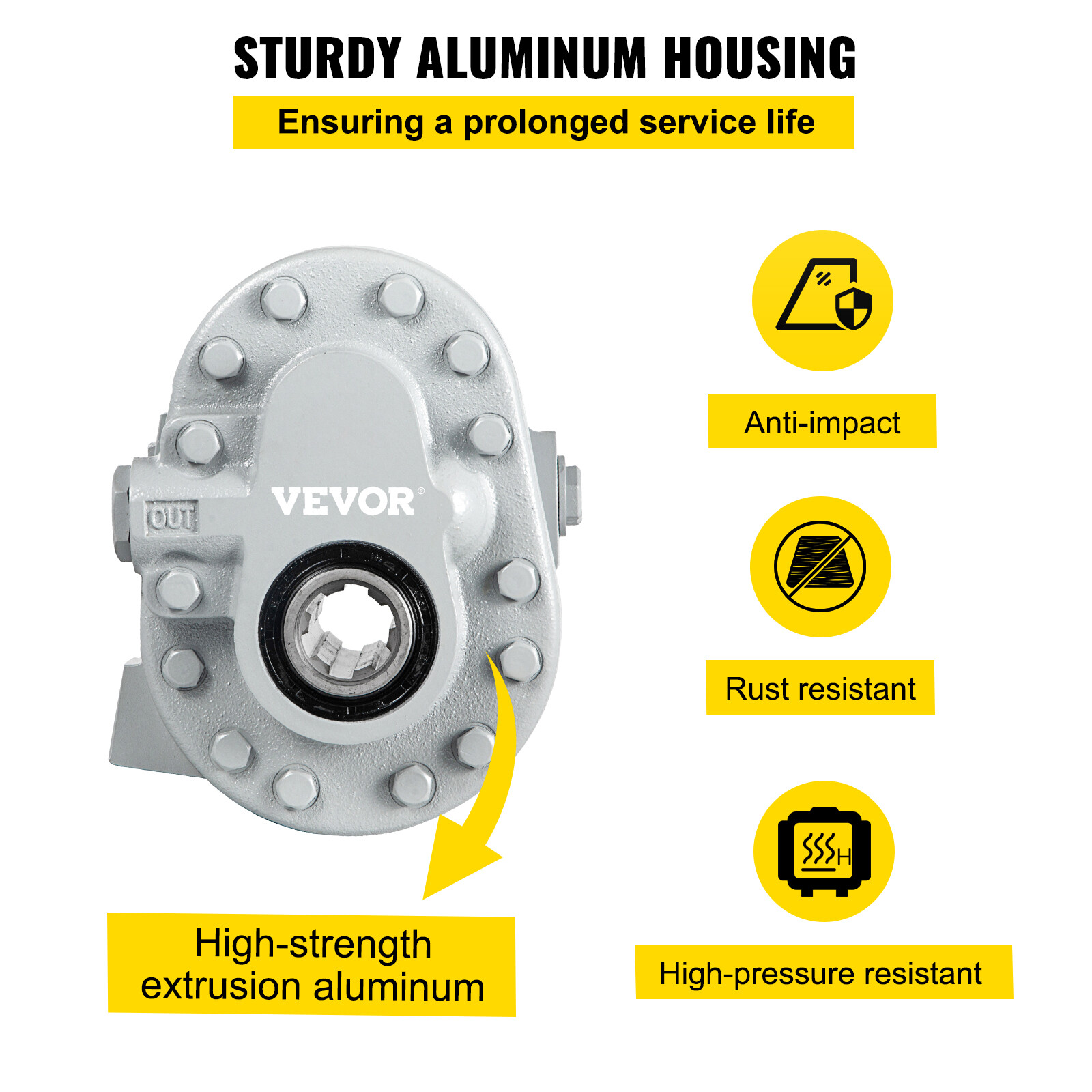 VEVOR Hydraulic Tractor PTO Pump GP-PTO-A-7-6-S 16.6 GPM 540 RPM 9-8902-7