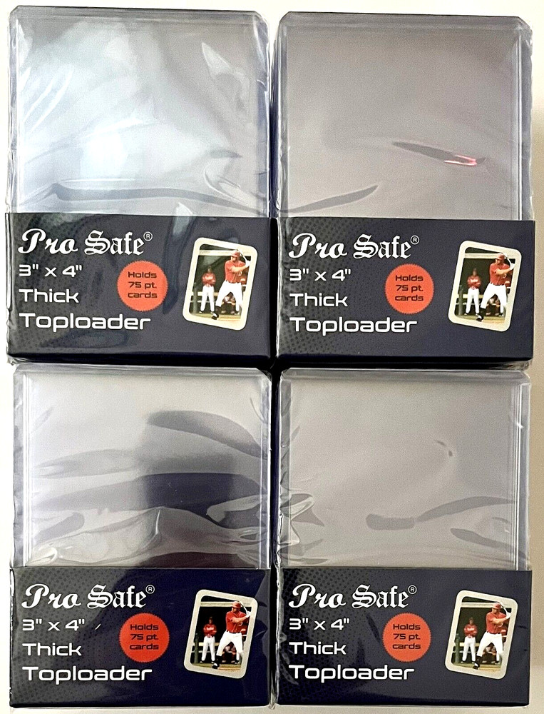 100 Thick Card 75pt Top Loaders 3x4 Toploaders, 4 pack Top Loader (Toploaders)