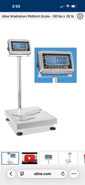 Uline washdown platform scale 100 LBS