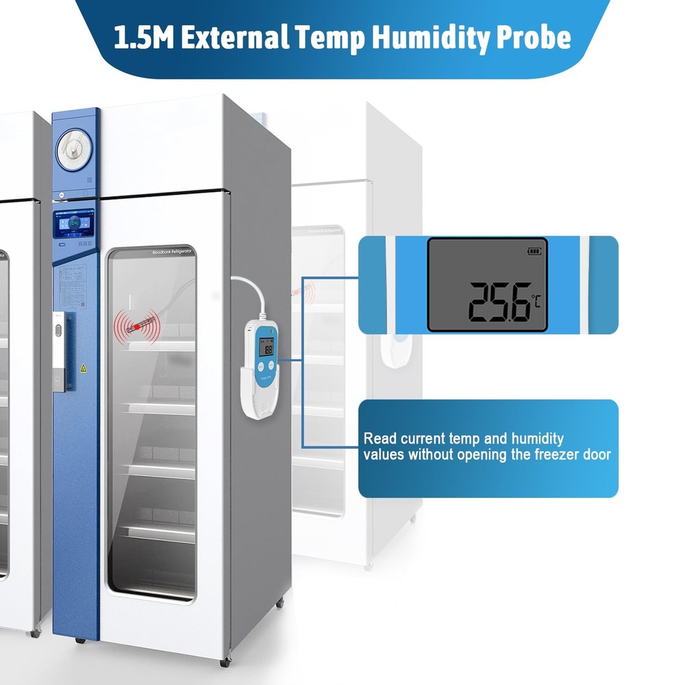 Temperature Humidity Data Logger with Probe,Digital Humidity Logger USB Temp ...