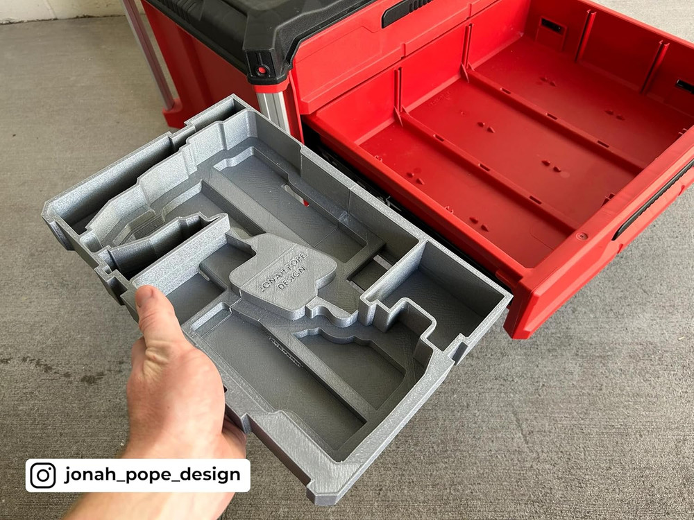 Jonah Pope Design 3D Printed Insert Designed for Milwaukee Packout Tool Box Draw