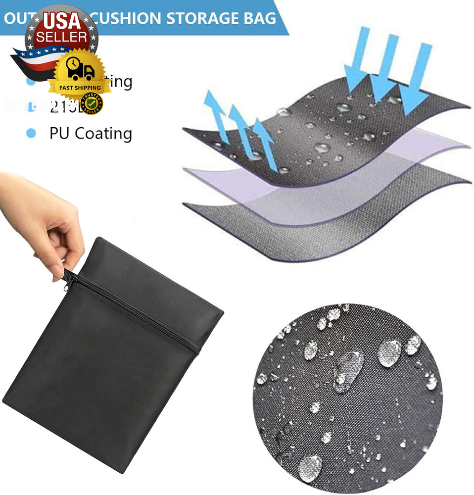 Outdoor Cushion Storage Bag, Waterproof Extra-Large Black Outdoor Patio Cushion