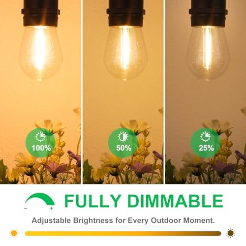 Pack LED S14 Replacement Light Bulbs for Outdoor String Lights, 24