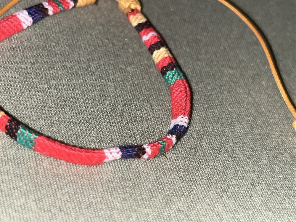 NEW BOHO BRAID THREAD FRIENDSHIP BRACELET ADJUSTABLE THICKER ORANGE