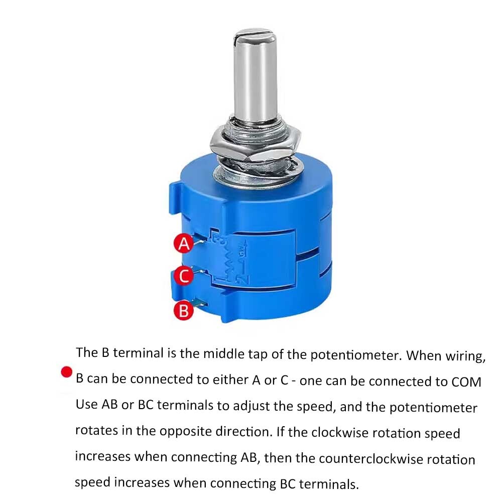 2/4/6Pcs Rotary Potentiometer Variable Dial Resistor Precision Multiturn 10-Turn