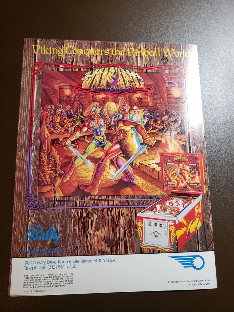 Bally VIKING Original Pinball Flyer