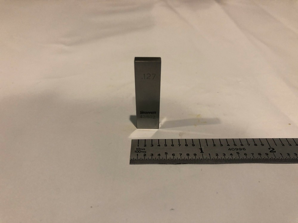 .127" Starrett Rectangular Steel Gage Gauge Block.