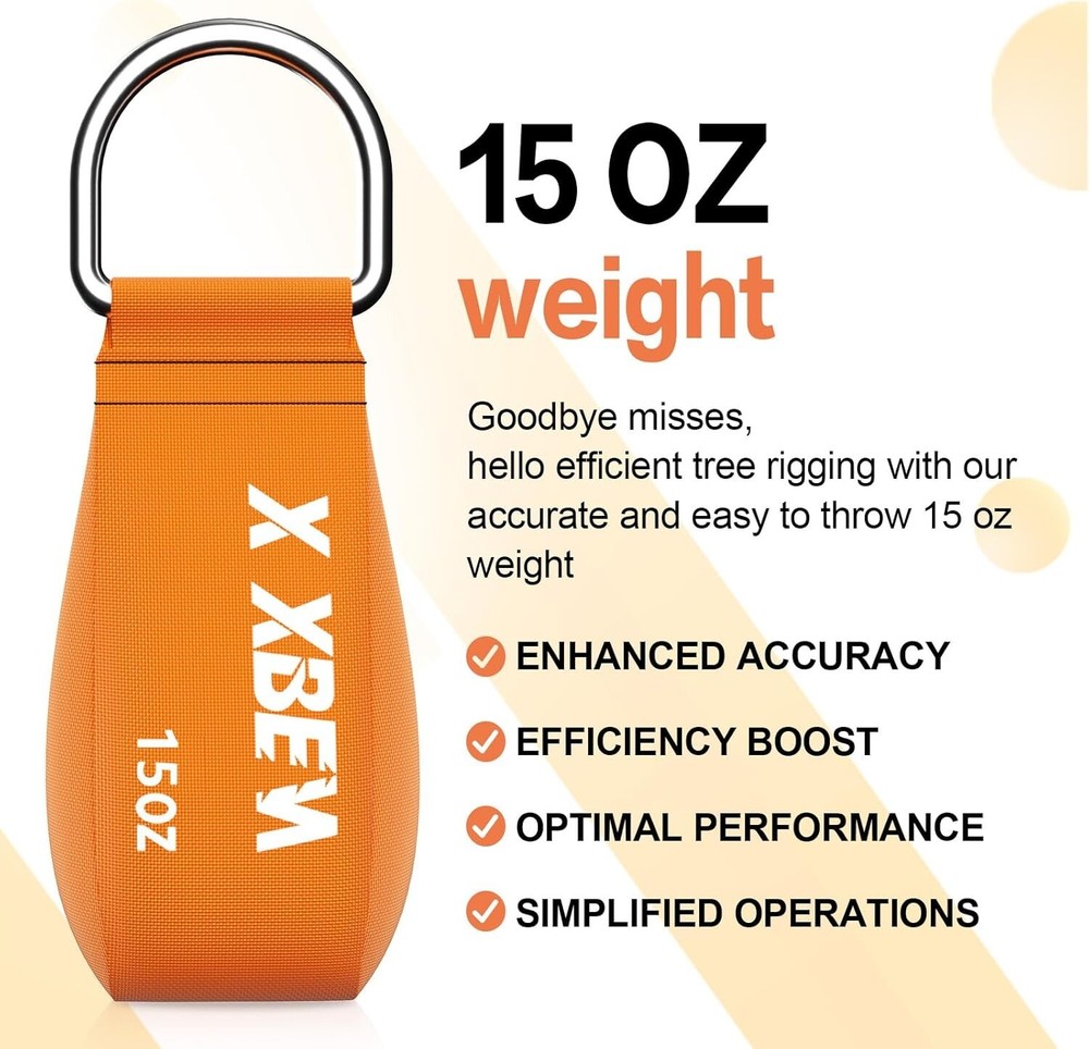 Arborist Throw Line Kit with Slick Rope, Throw Weight, Reflective Storage