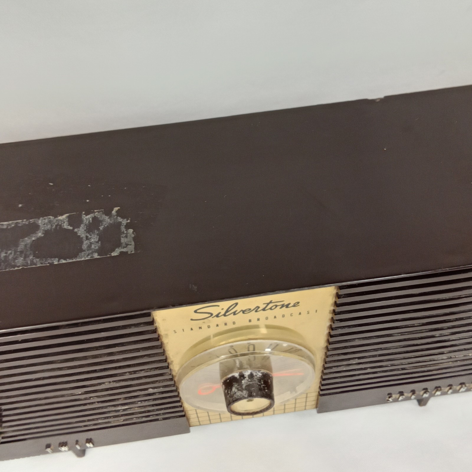 MCM Tube Radio Silvertone 9004 Brown With Twin Speakers Made In USA 1959