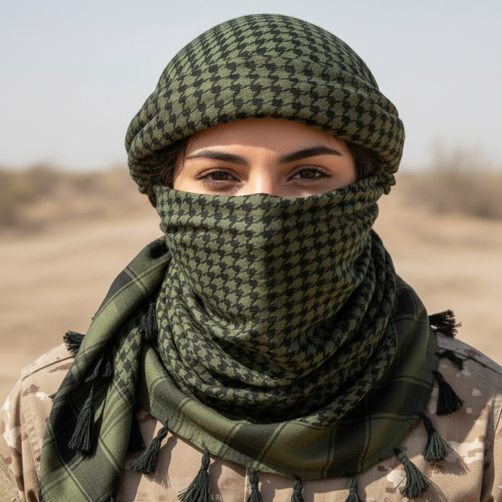 Military Shemagh Tactical Desert Scarf – Soft Woven Cotton Keffiyeh Head Wrap