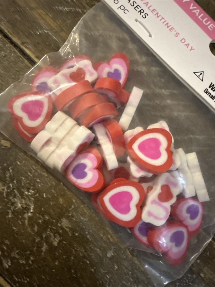 Happy Value Valentines Day Erasers 36 Count