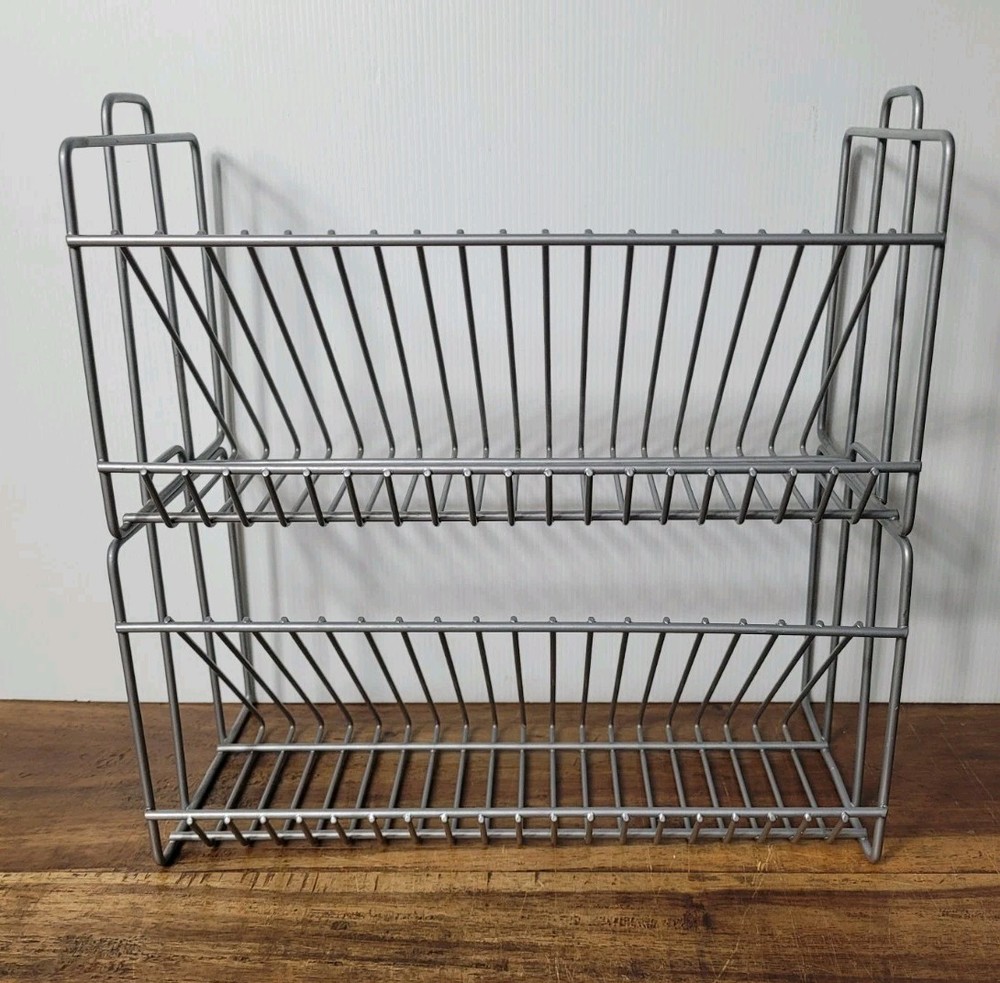 40 CD Storage Stand Holder Compact Stylish Industrial Stackable, Metal Construct