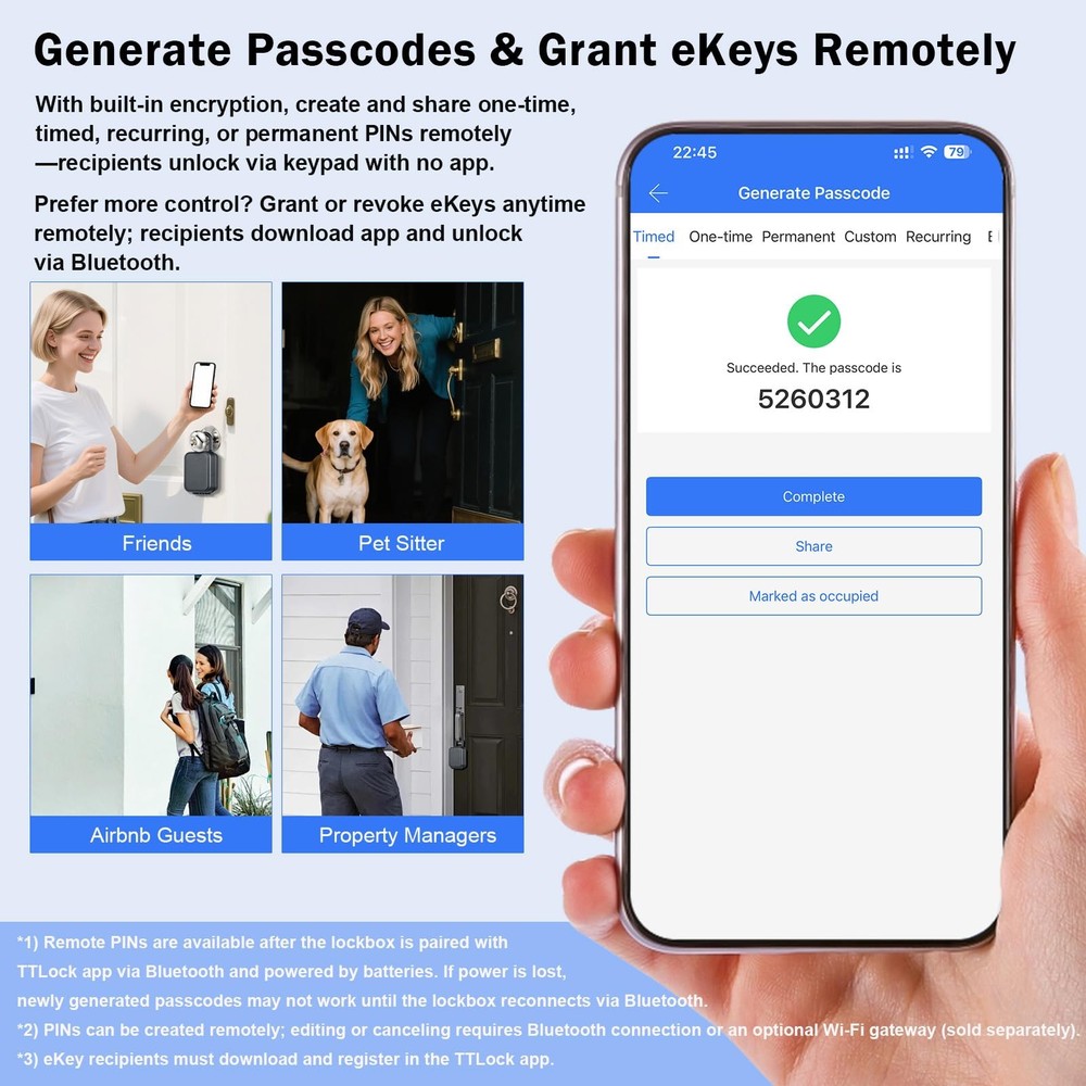 Smart Key Lock Box with Code – Bluetooth & PIN Unlock, APP Controlled Padlock...