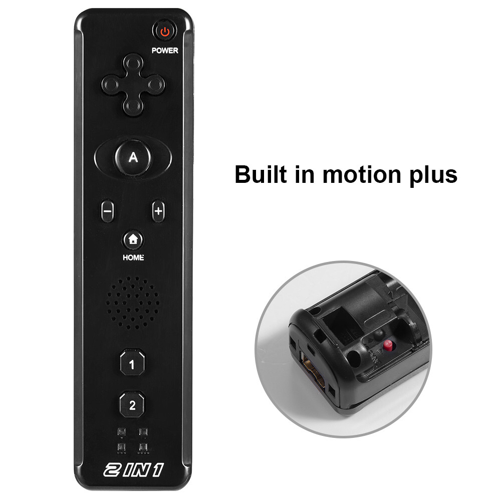 2Pack 2 IN 1 Built in Motion Plus Remote Controller For Nintendo Wii Games New