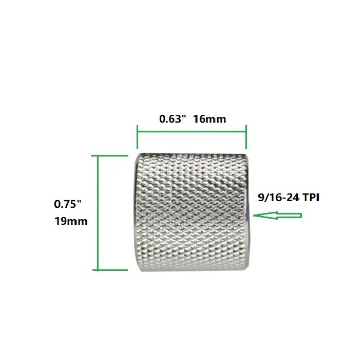 9/16x24 TPI Thread, Thread Protector Aluminum Anodized Silver