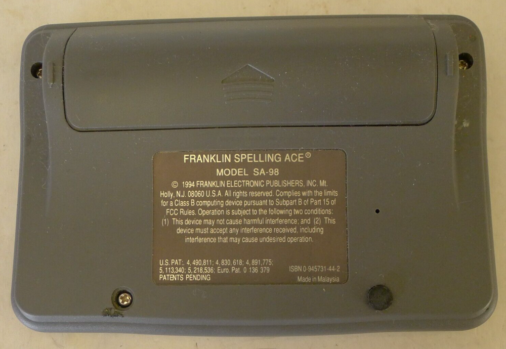 Franklin Electronic Spelling Ace SA-98 with User's Guide - TESTED