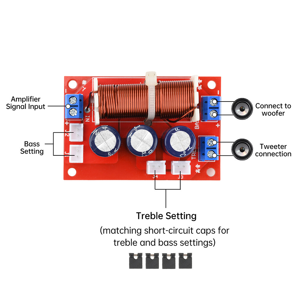 2 Way Speaker Frequency Divider Audio Crossover Board 100Hz-10KHz Adjustable