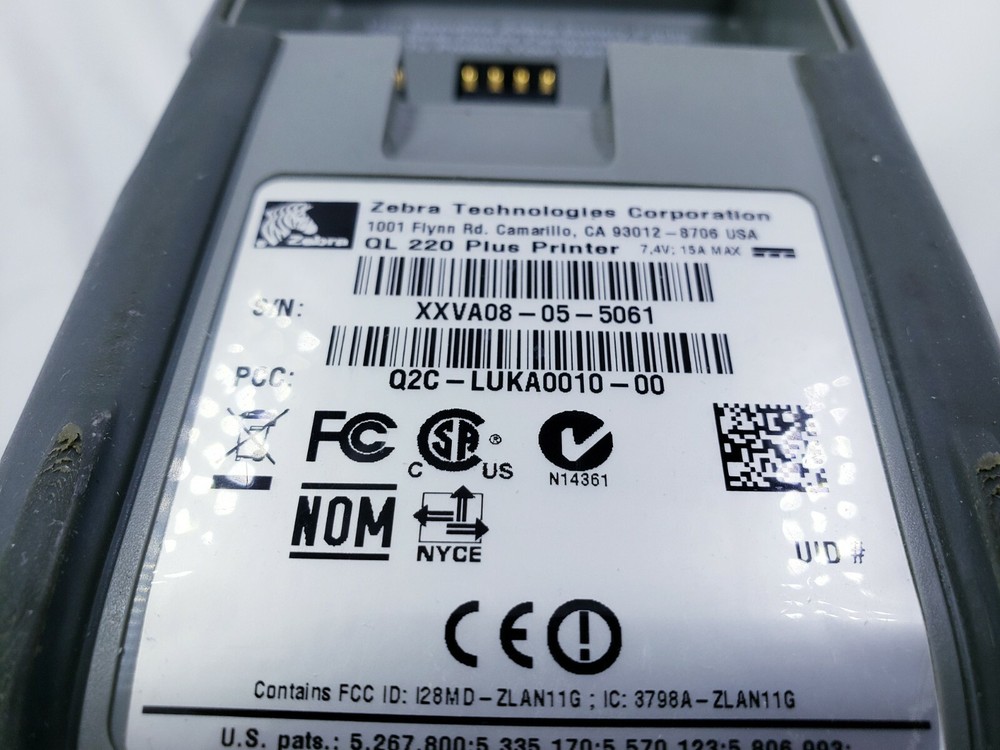 Zebra QL220 Plus Q2C-LUKA0010-00 Portable Barcode Label Wireless Printer QL220+