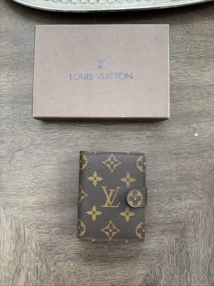 Authentic Louis Vuitton Monogram Agenda Notebook Monogram & LV Pen MINT