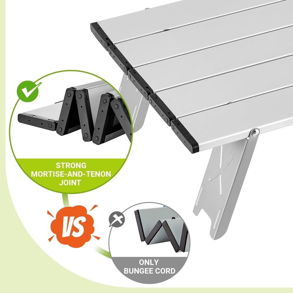 ATEPA Small Camping Table, Ultralight Portable Beach Table Folding Compact Ca...