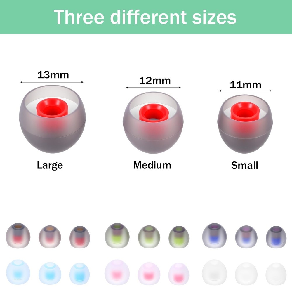 36 Pairs Ear Bud Rubber Tips Silicone Earbud Replacement Tips Ear Tip for in-...