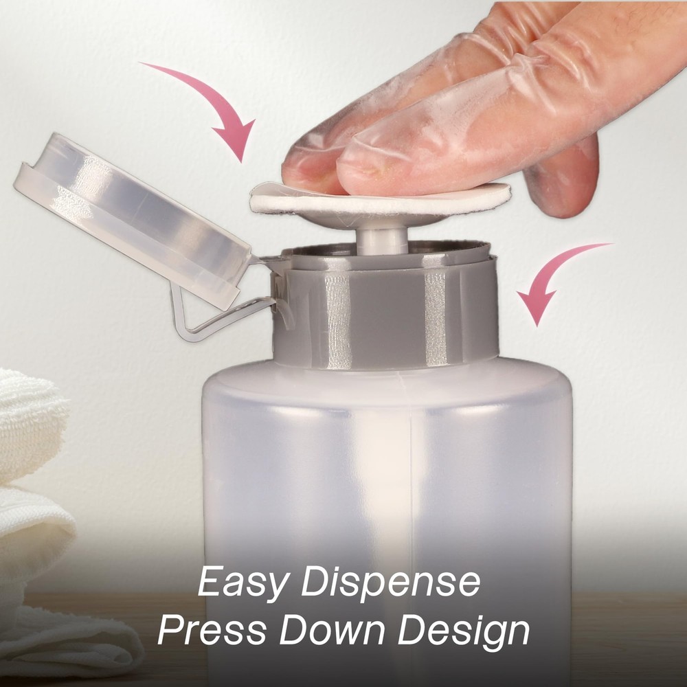 9oz Gray with Word Imprint Push Down Pump Dispenser Empty Refillerable Bottle...