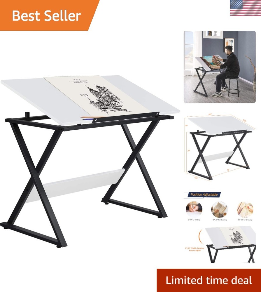 Stylish Adjustable Drafting Table with Multi-Angle Desk Surface for Art & Study