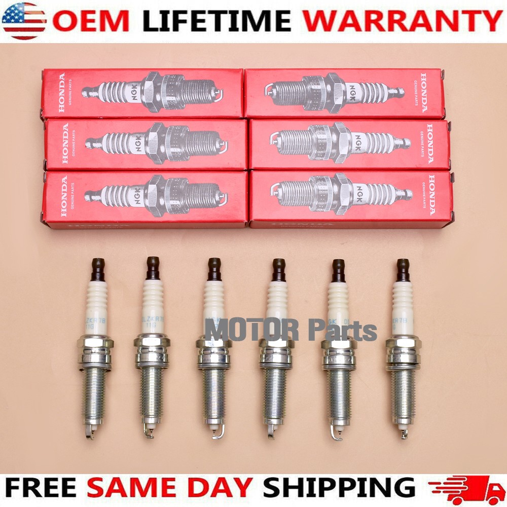 6PCS 12290-R9P-A01 Spark Plugs Fits 95350 NGK HONDA MDX TLX RLX DILZKR7B11G OEM