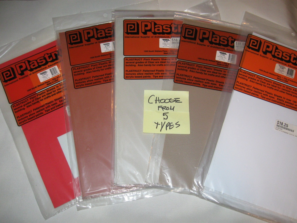 Plastruct N Scale 1:200 Patterned Sheets Train & Hobby Model Builds - 5 Choices