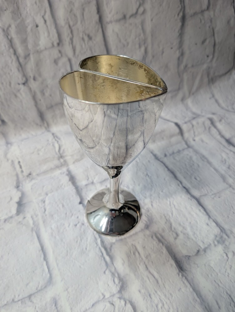 Vintage International Silver Company Plated Split Heart Wedding Goblet Pair