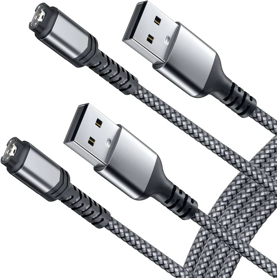 Charger Cable Compatible with Garmin Watch - 2 Pack - 1m