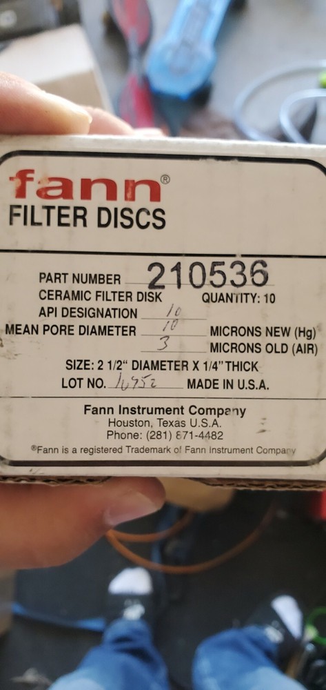 Fann ceramic filter disc 10x 210536. Bx225