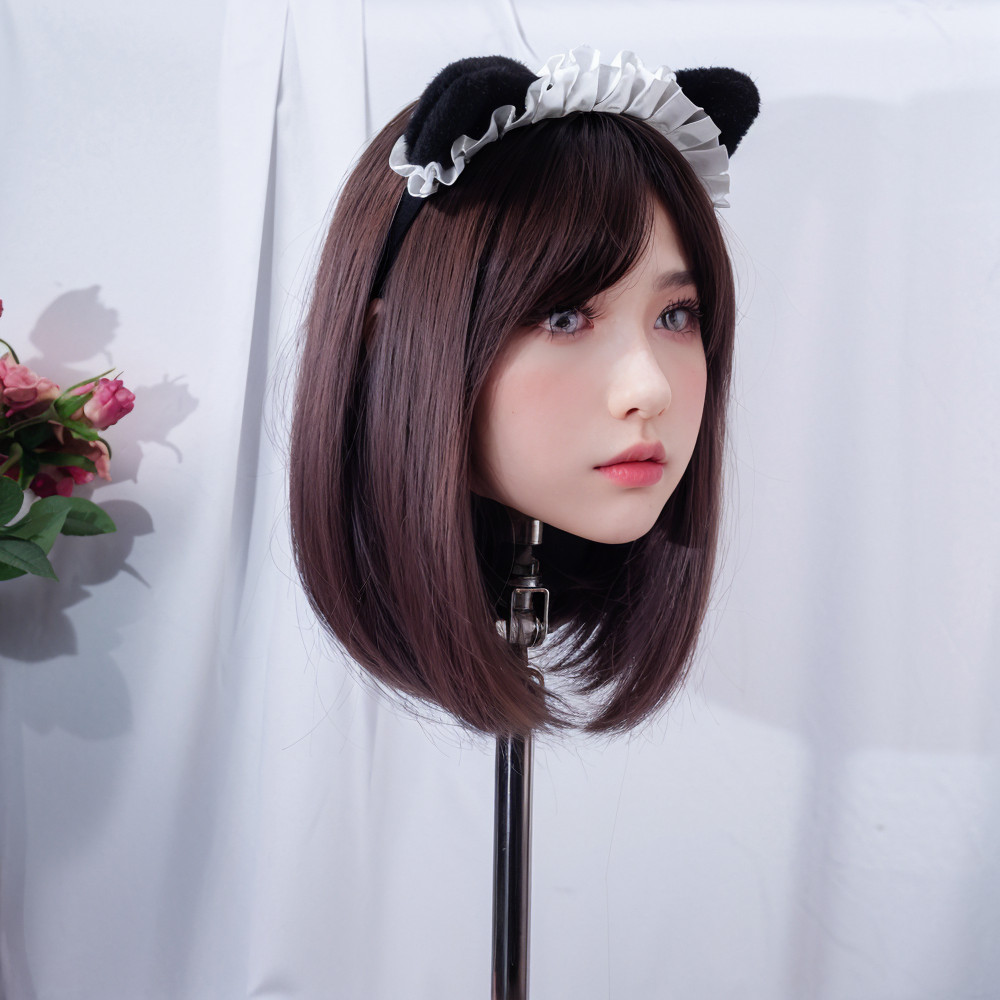 Adult Multifunctional Mannequin Head with Long White Wavy Hair, Odorless Synthet