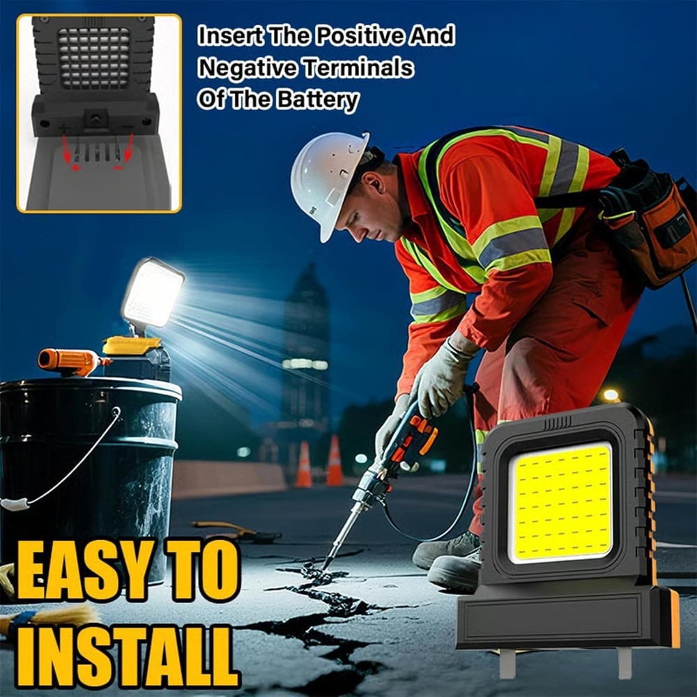 2 PACK Universal LED Work Lights High Brightness Floodlight for Lithium Battery