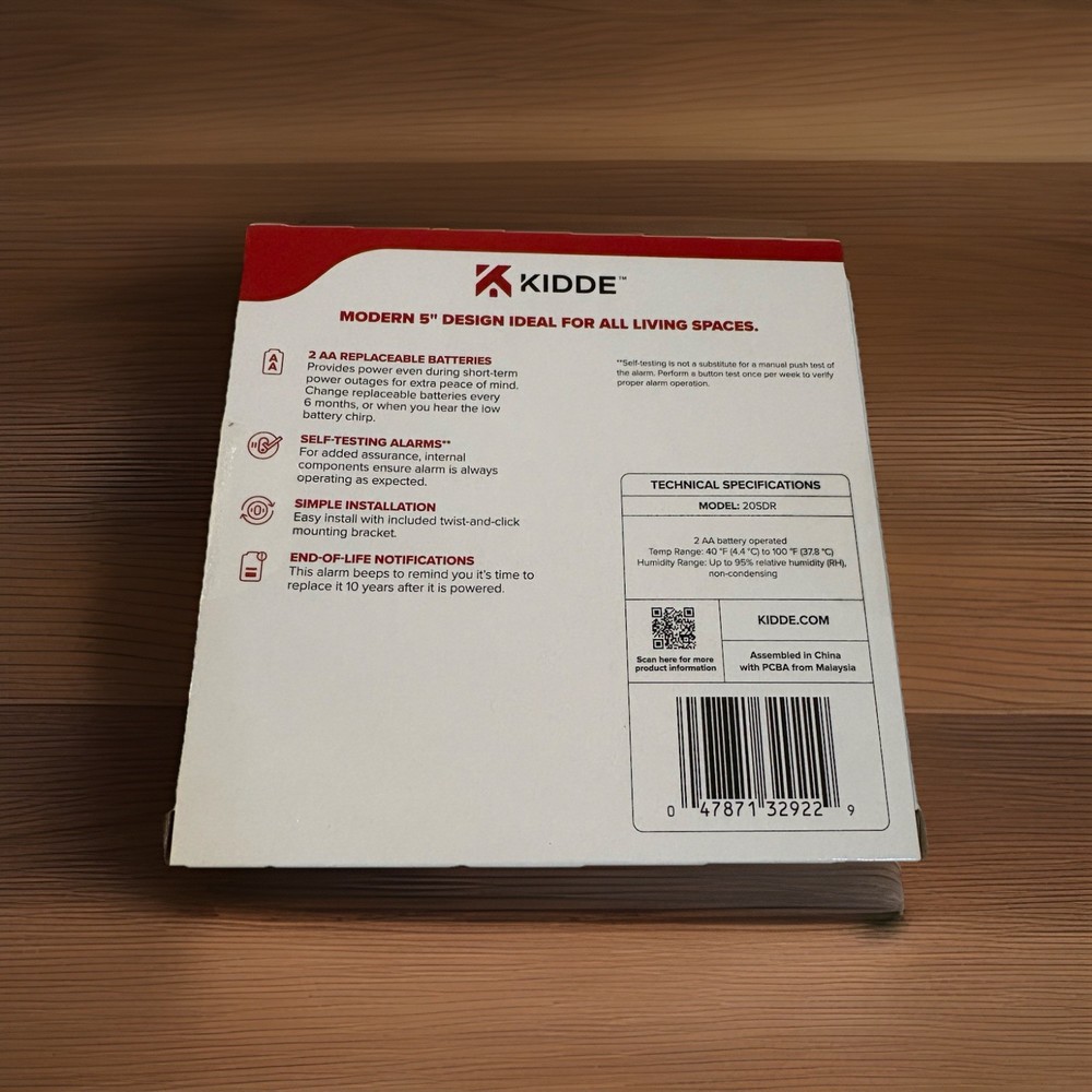 Kidde Smoke Detector 20SDR AA Battery Powered LED Warning Light