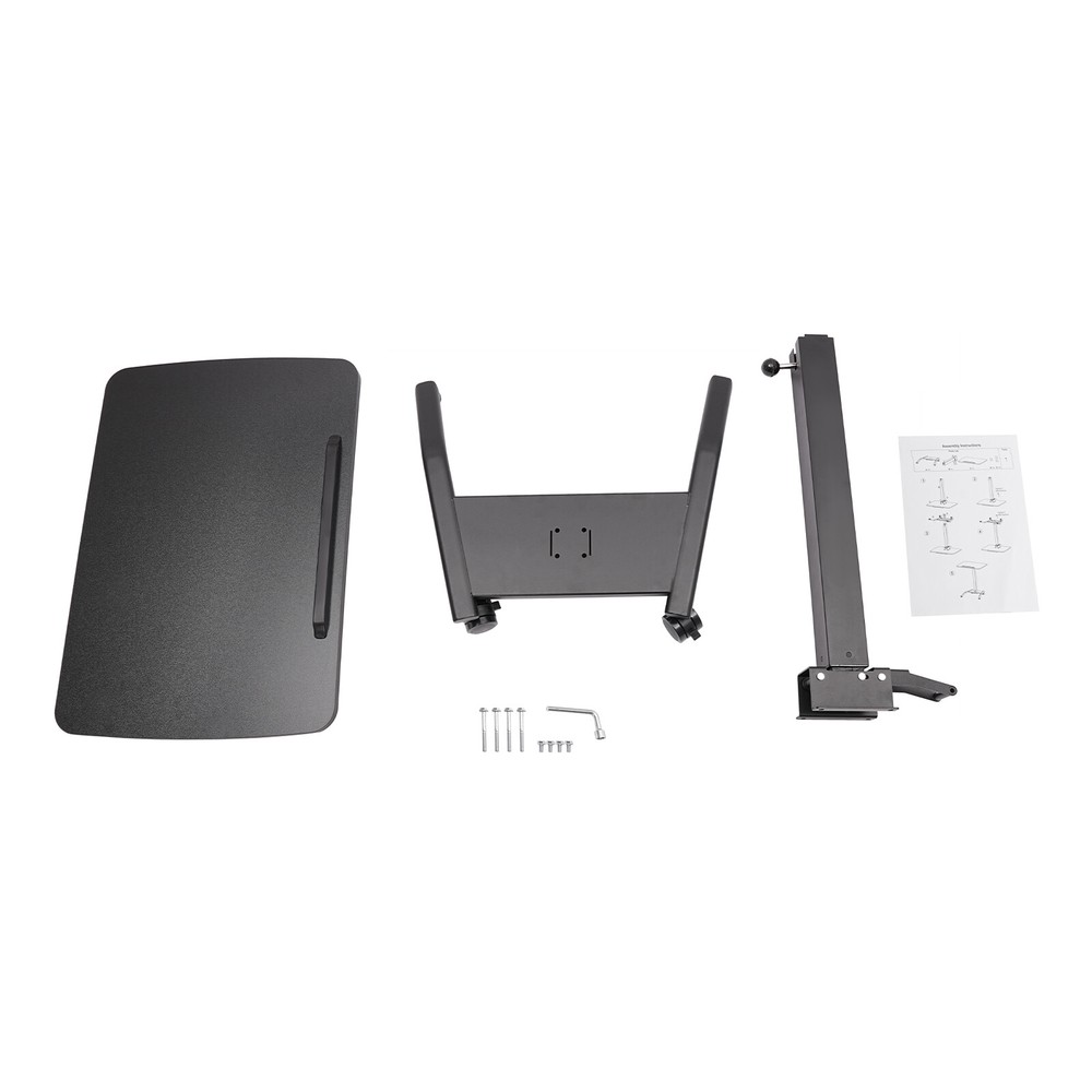 Adjustable 25.5“ Rolling Podium Desk Standing Lifting Computer Desk Black