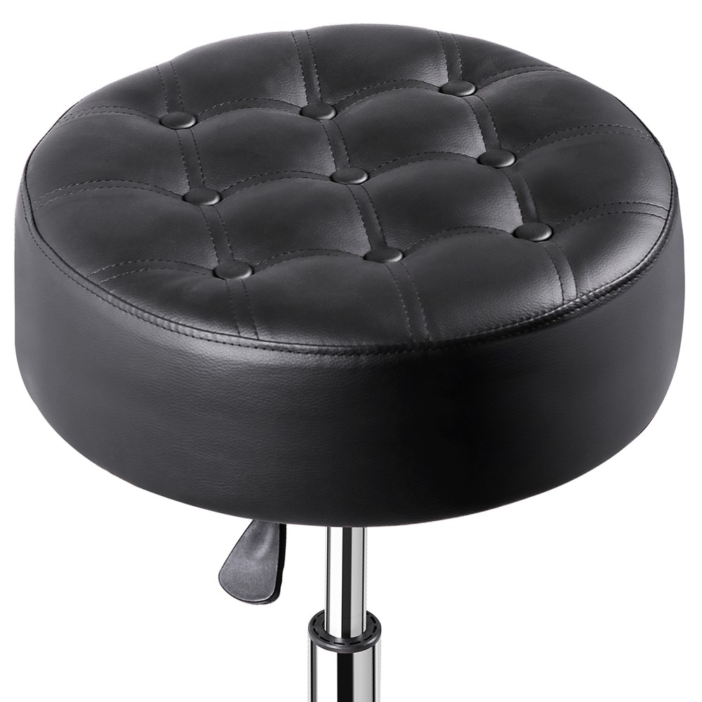 4PCS Adjustable Round Ottoman Stool Vanity Stool PU Leather Swivel Makeup Stool