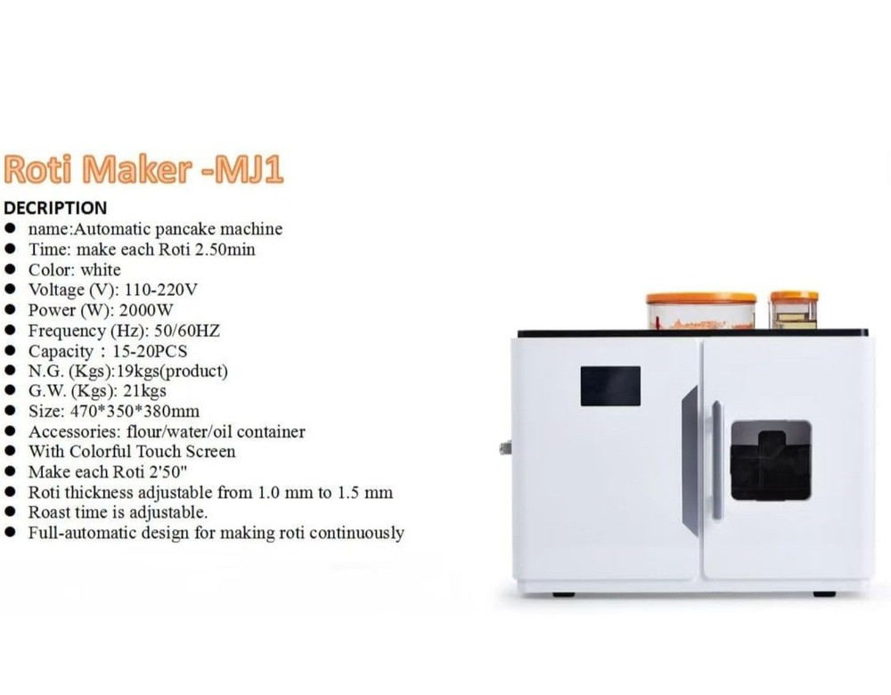 Automatic Electric Magic Roti Maker Tortilla Indian Bread Robotic Machine New