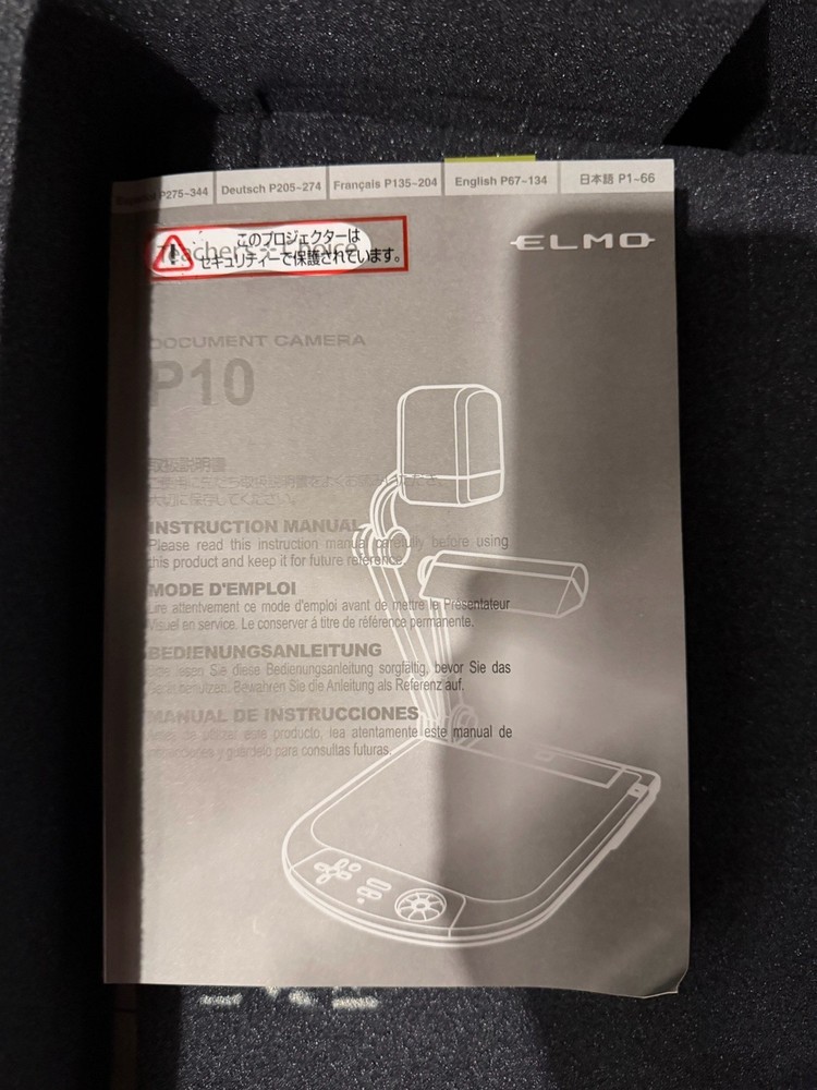 ELMO P10 Document Camera Visual Presenter w/ Remote, Cables, Manual, Case