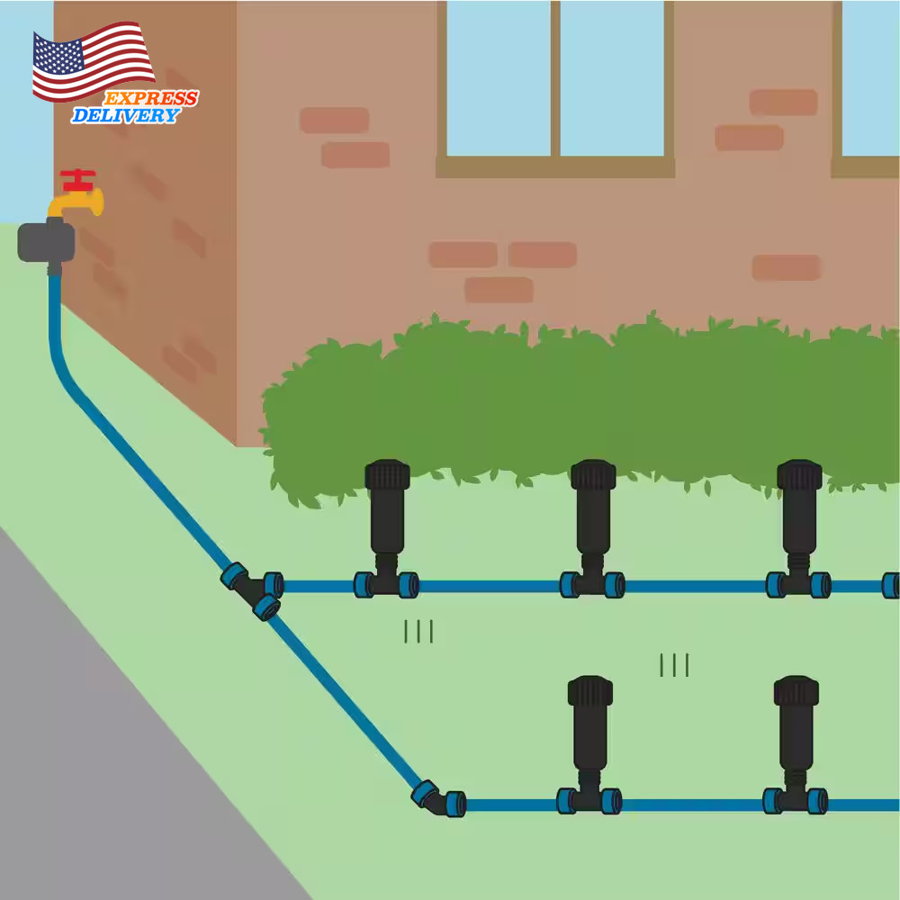 2 Zone Ground Sprinkler System Hose Faucet Timer Easy Adjust Area Coverage