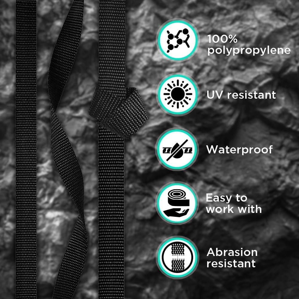 Customized 2" Heavy Duty Webbing: 25 Yards Black Polypropylene for Every Project