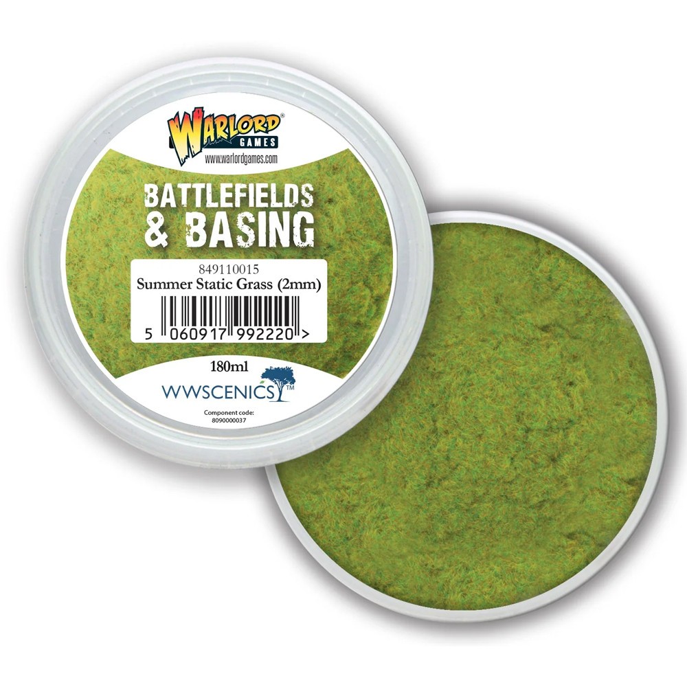 Warlord Games Battlefields & Basing: Summer 2mm Static Grass (180ml)