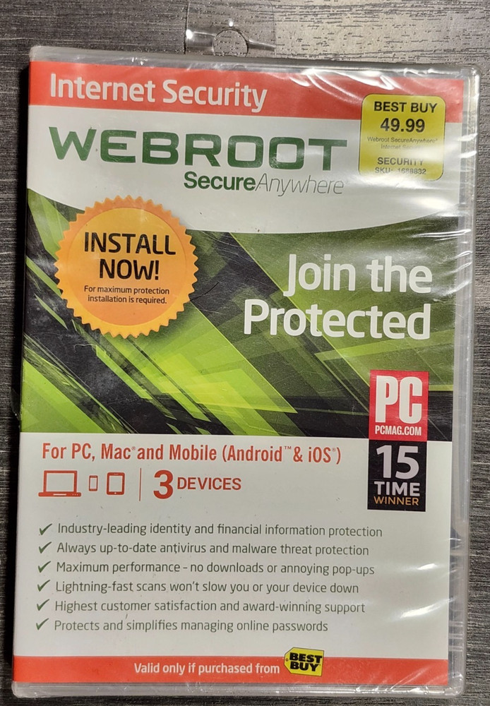 Webroot SecureAnywhere Internet Security - Full Version for Windows & Mac NEW