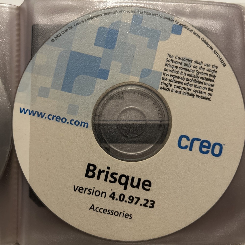 Creo Brisque 4.0.97.23 RIP Software Installation Kit – 7 CDs + Docs – Legacy