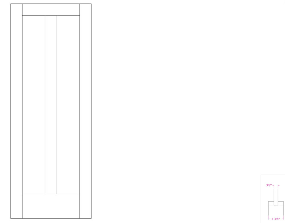 White Oak 2 Panel Vertical Shaker Flat Panel Solid Core Interior Wood Doors
