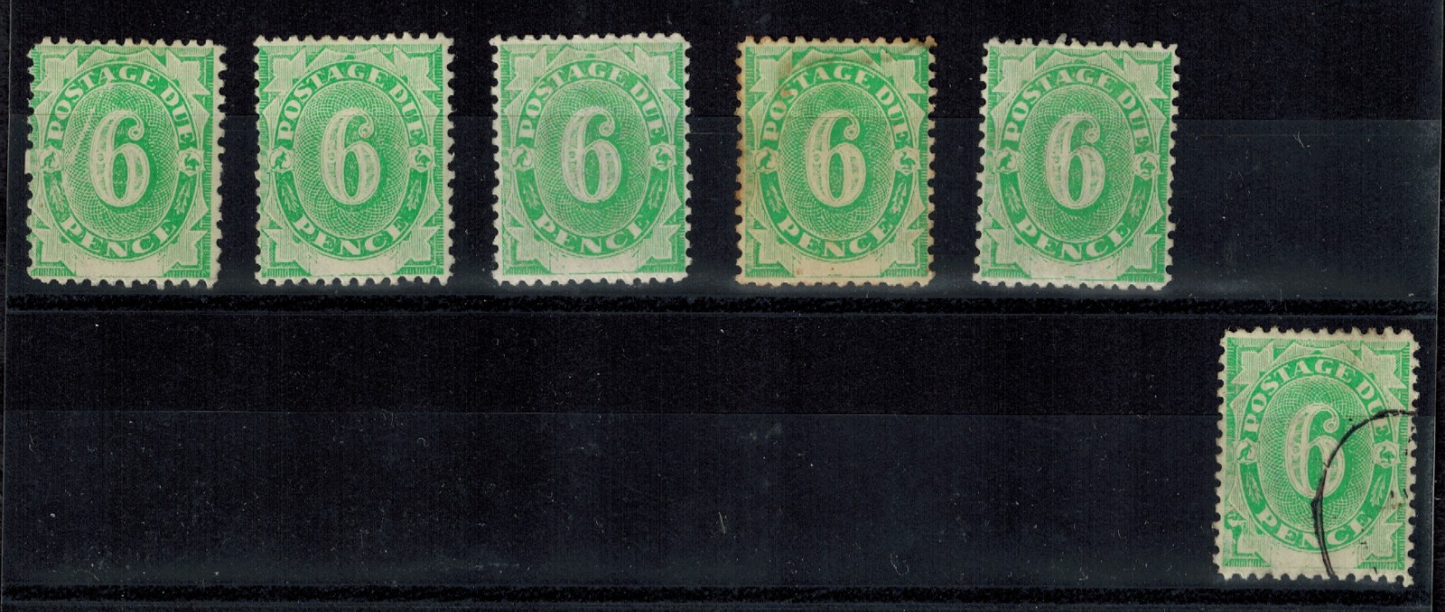 Australia 1902 First Dues SG D6 6d Emerald Green 5 Mint 1 Used GEM CV L450+