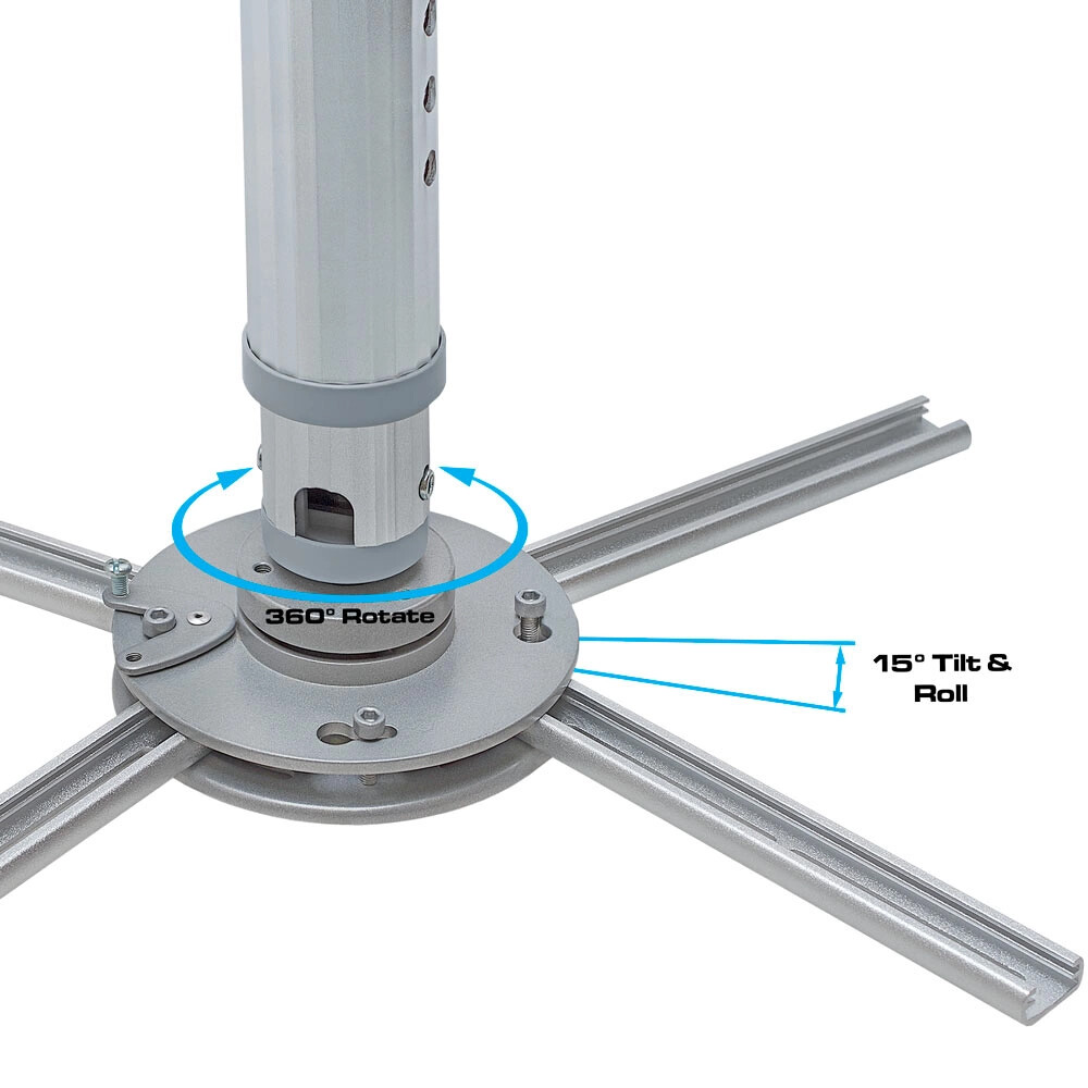 Adjustable Ceiling Projector Mount Bracket Max 44 lbs Tilt + 360 Degree Swivel