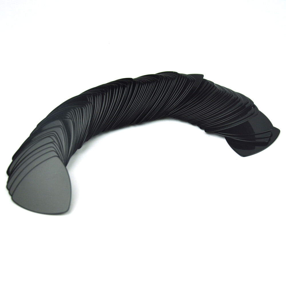 Celluloid 346 Rounded Triangle Guitar Picks Plectrums 0.71mm 100Pcs Solid Black